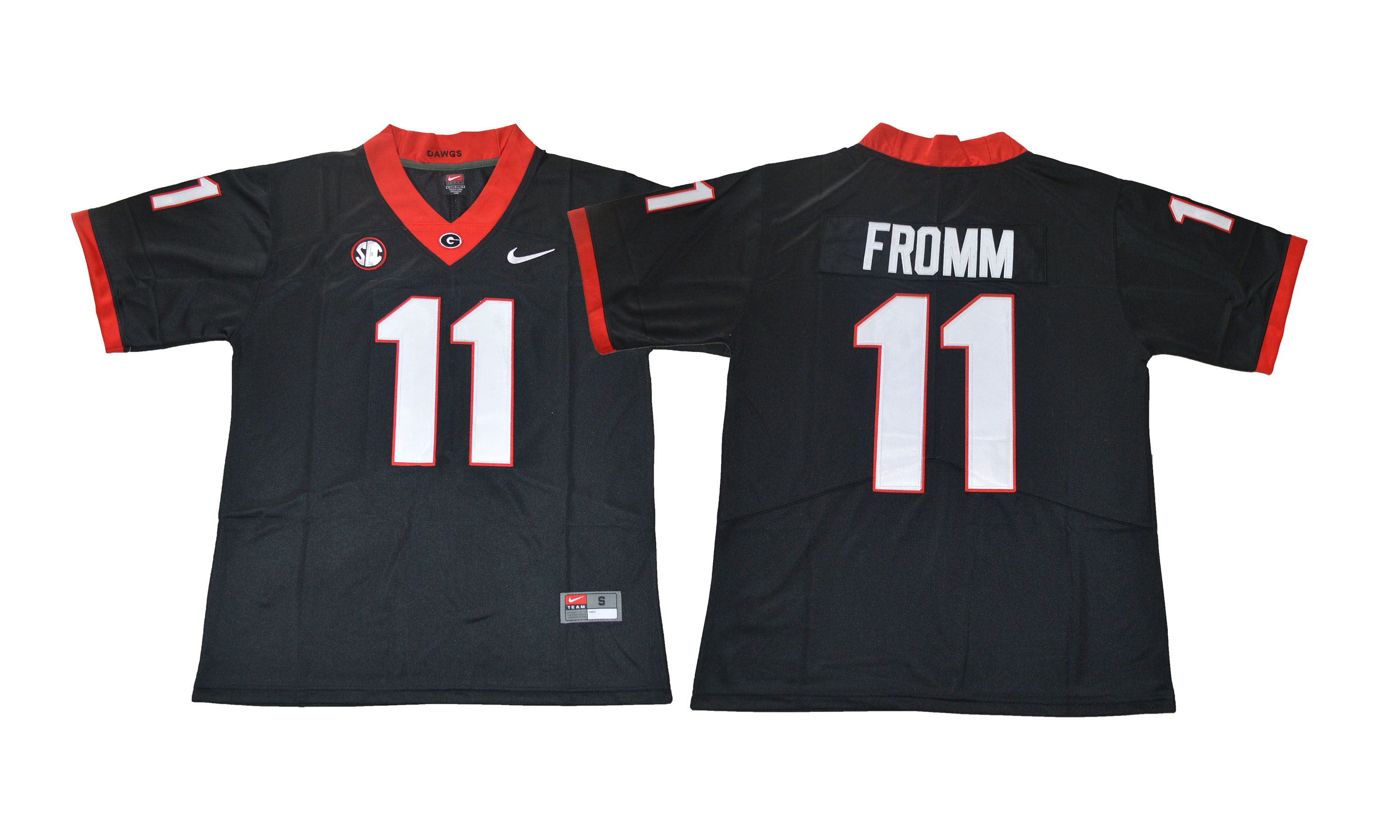 Men NCAA 2017 Georgia Bulldogs #11 Fromm black jersey->ncaa teams->NCAA Jersey